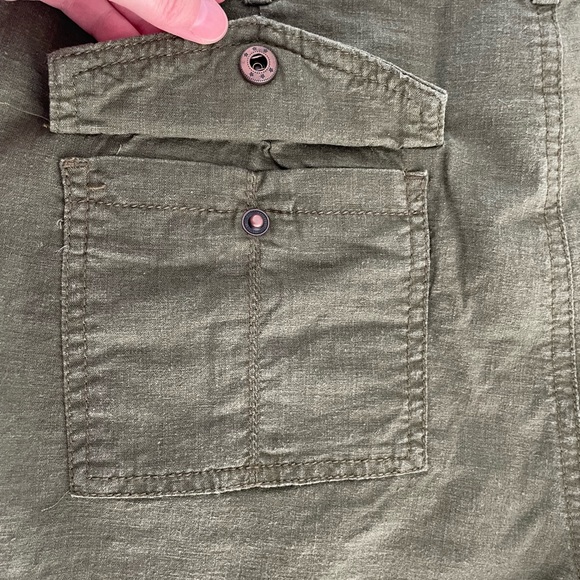 SMART SET Linen Blend Olive Green Capri Pants ~ Size 12 - Picture 7 of 16